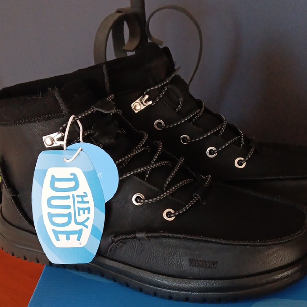 Hey Dude Men's Black Lace-Up Casual Boots